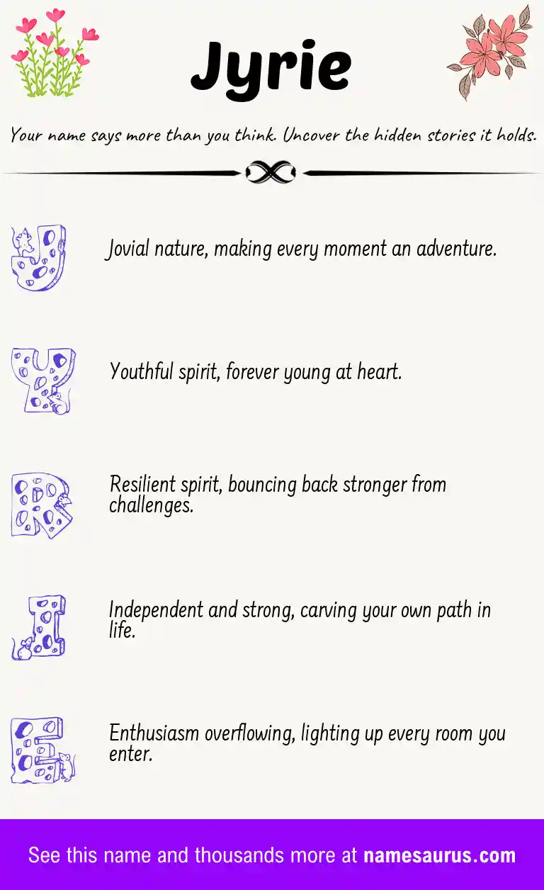 Acrostic poem about Jyrie.