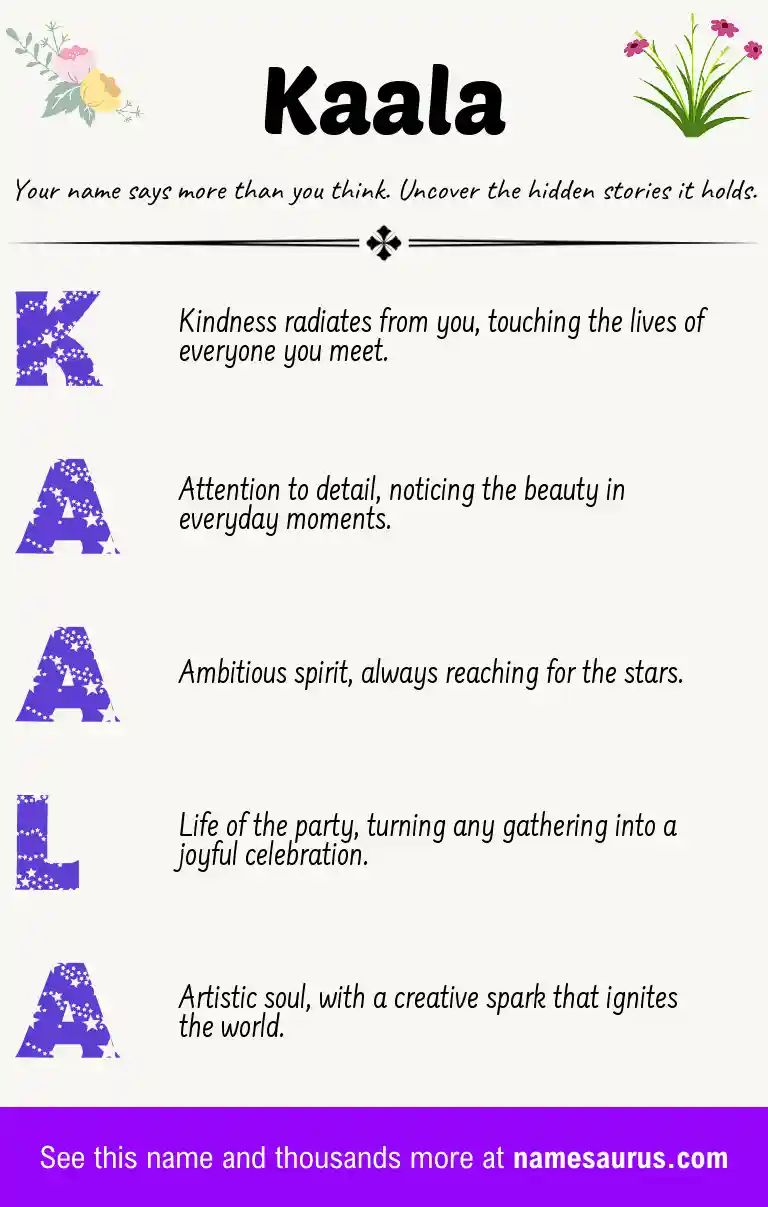 Acrostic poem about Kaala.