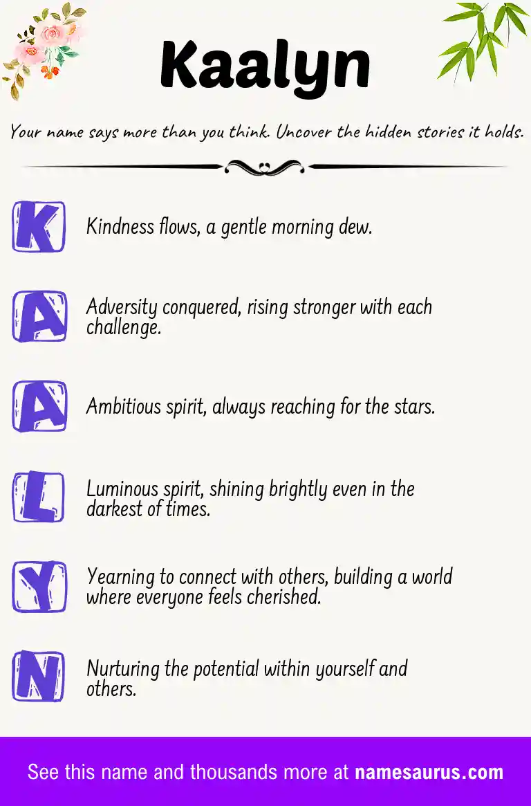Acrostic poem about Kaalyn.