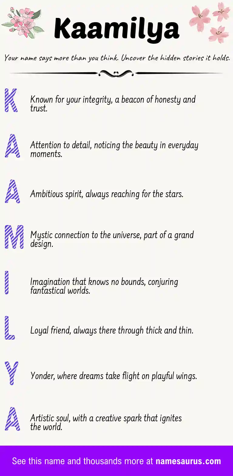 Acrostic poem about Kaamilya.