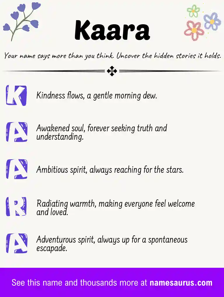 Acrostic poem about Kaara.