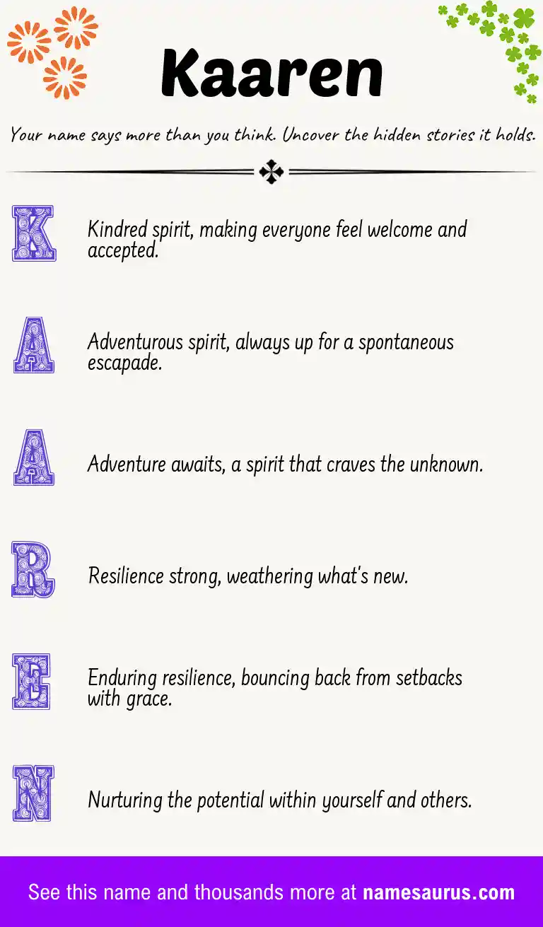 Acrostic poem about Kaaren.