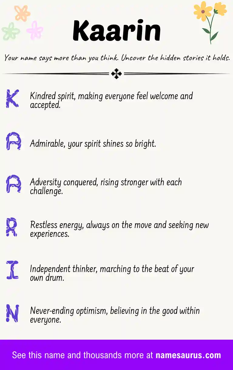 Acrostic poem about Kaarin.