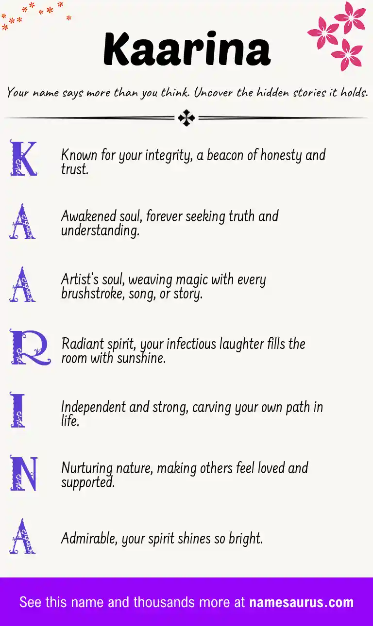 Acrostic poem about Kaarina.