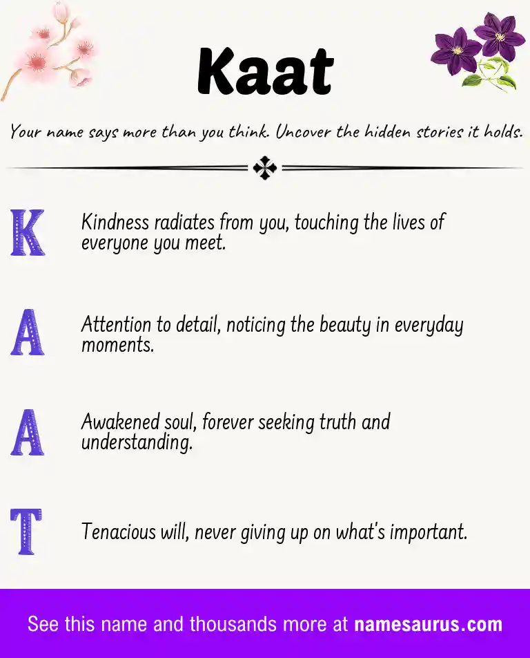 Acrostic poem about Kaat.