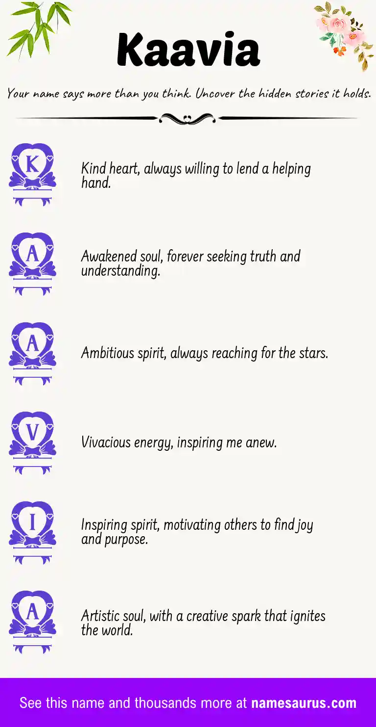 Acrostic poem about Kaavia.