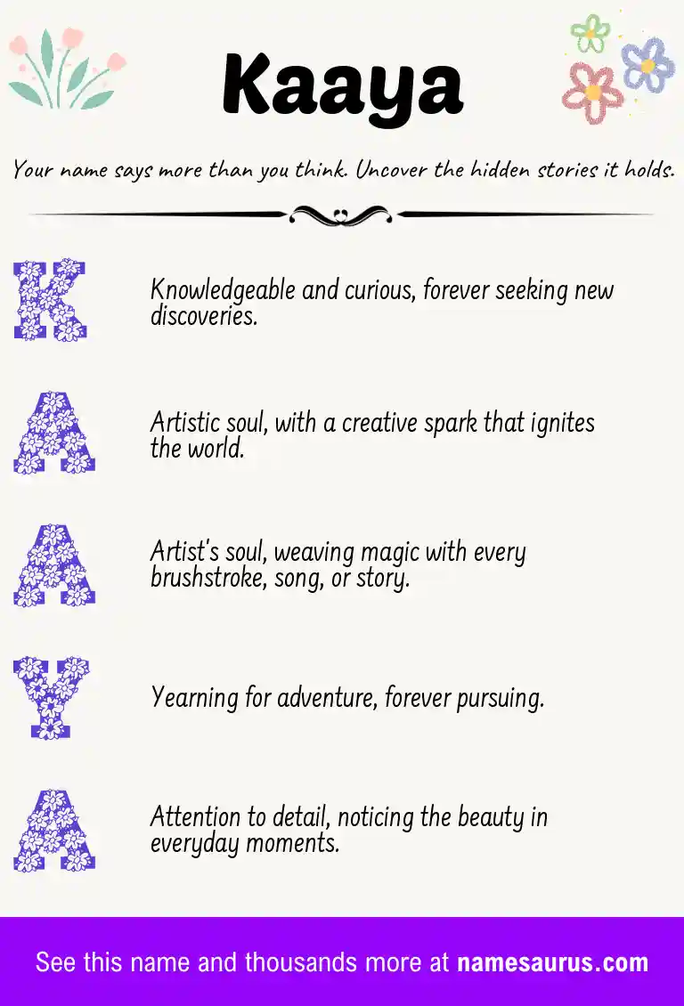 Acrostic poem about Kaaya.