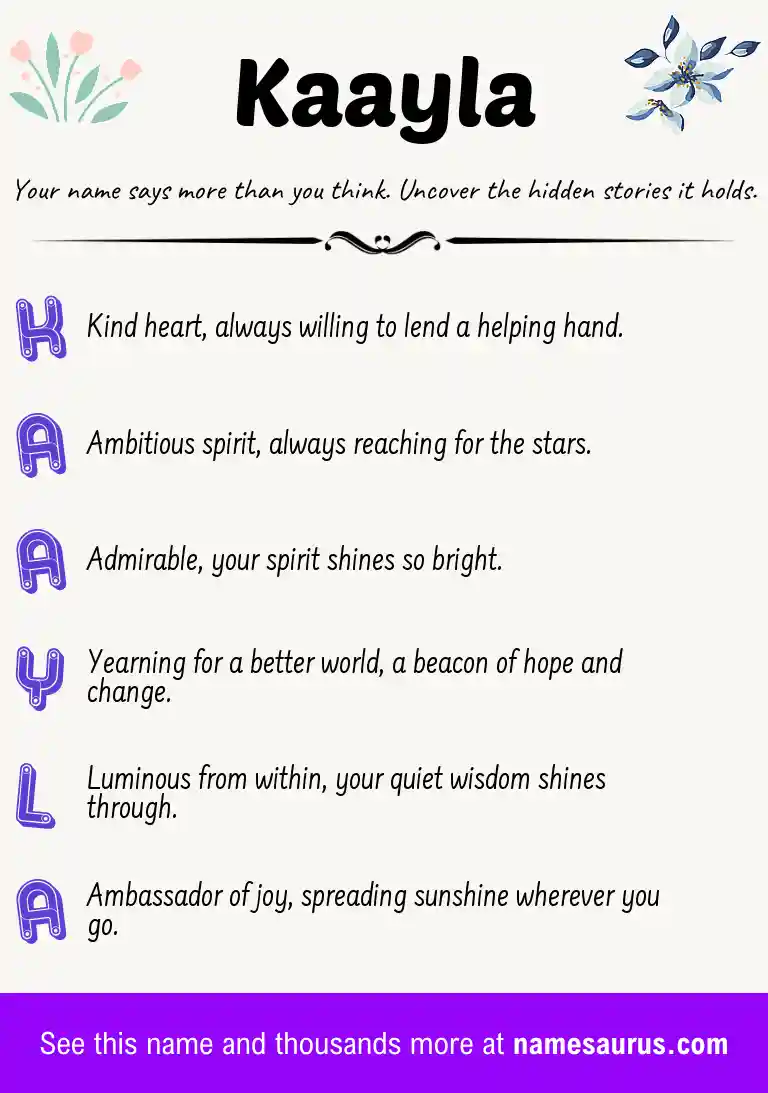 Acrostic poem about Kaayla.