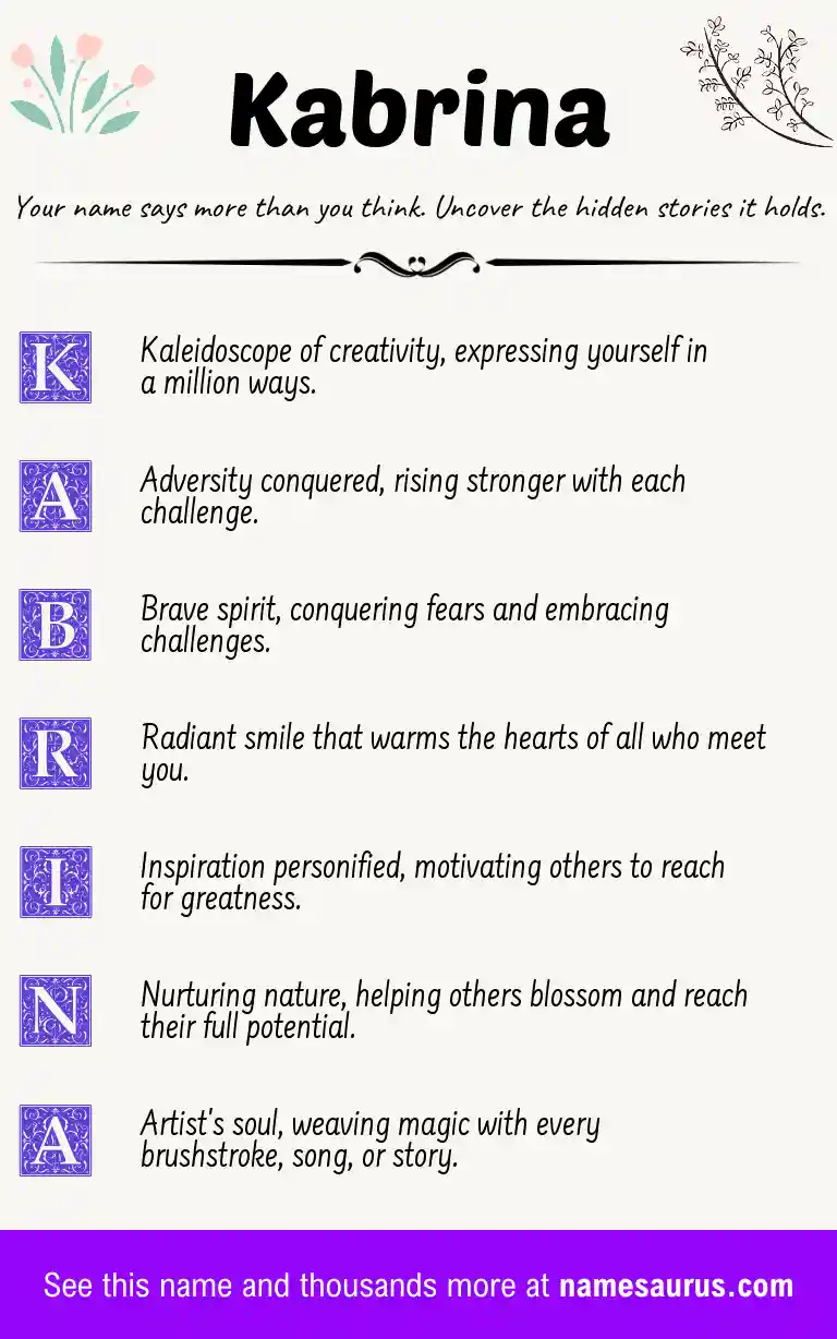 Acrostic poem about Kabrina.