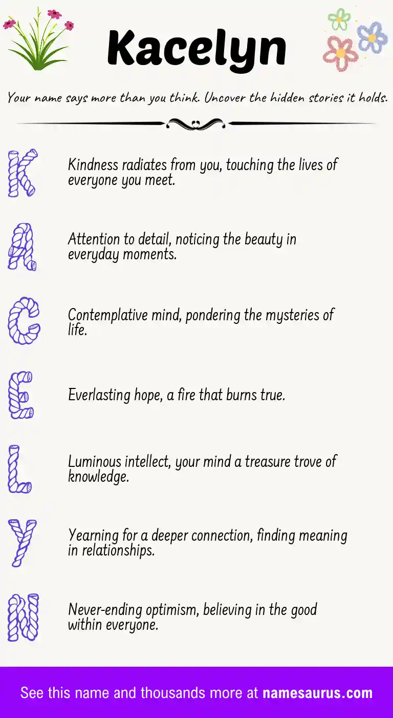 Acrostic poem about Kacelyn.