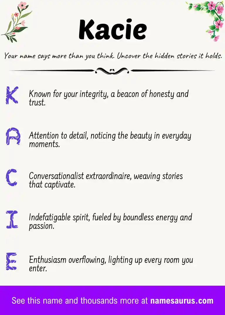 Acrostic poem about Kacie.