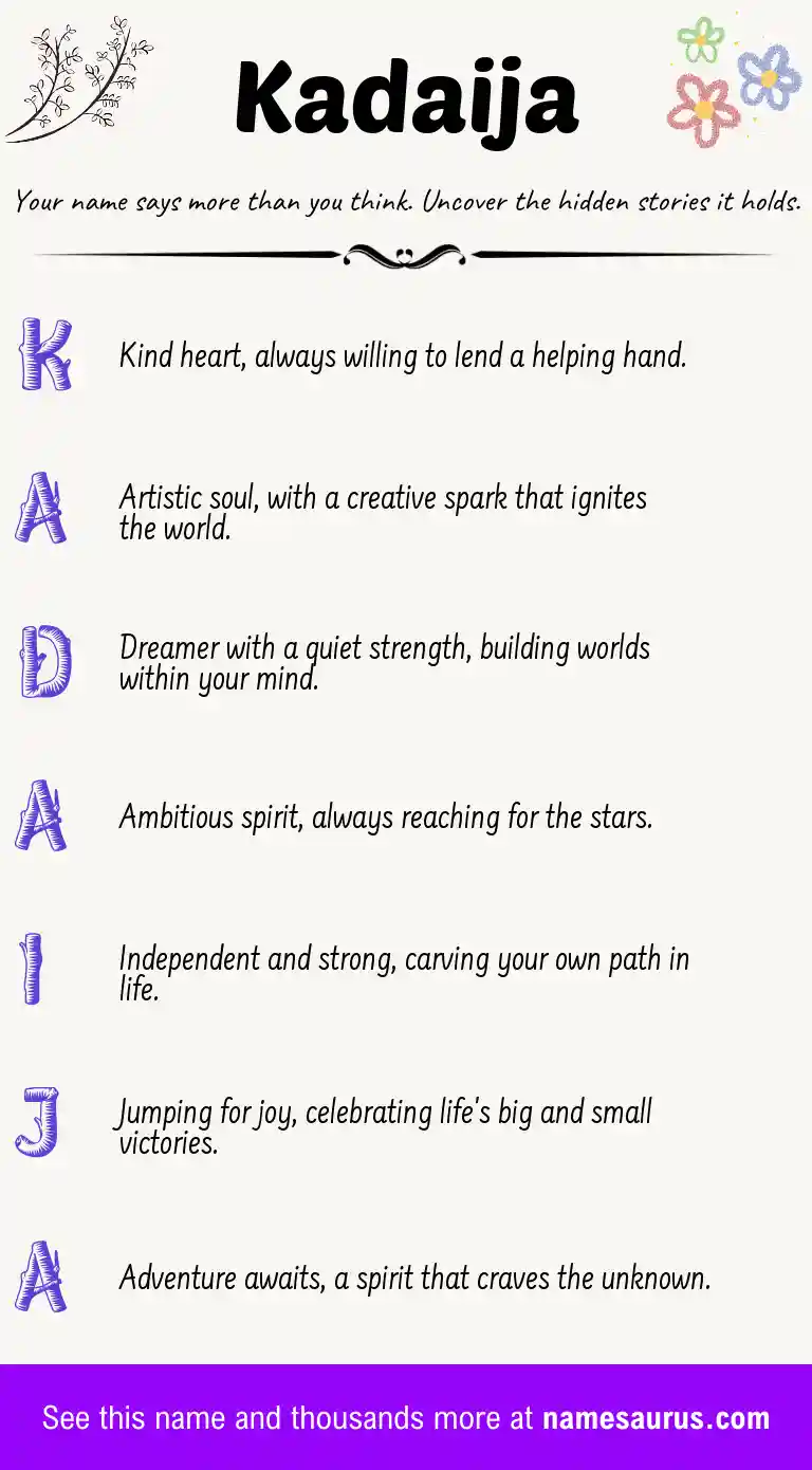 Acrostic poem about Kadaija.