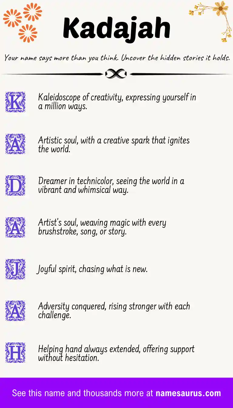 Acrostic poem about Kadajah.