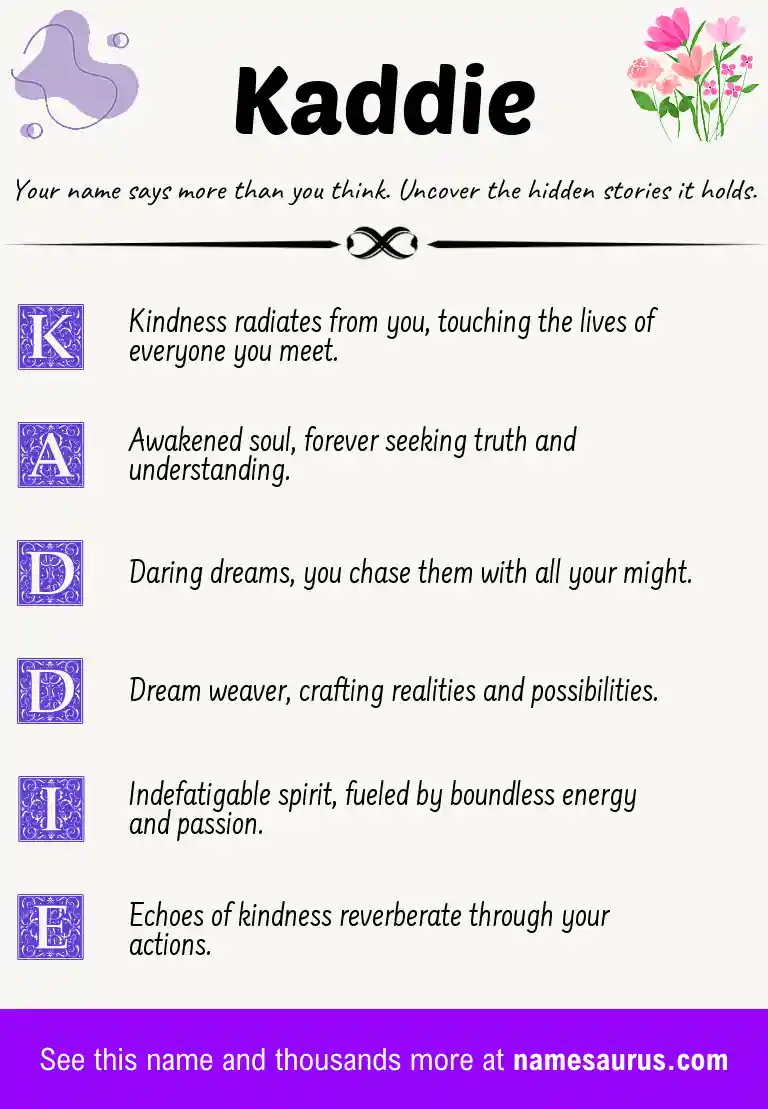 Acrostic poem about Kaddie.