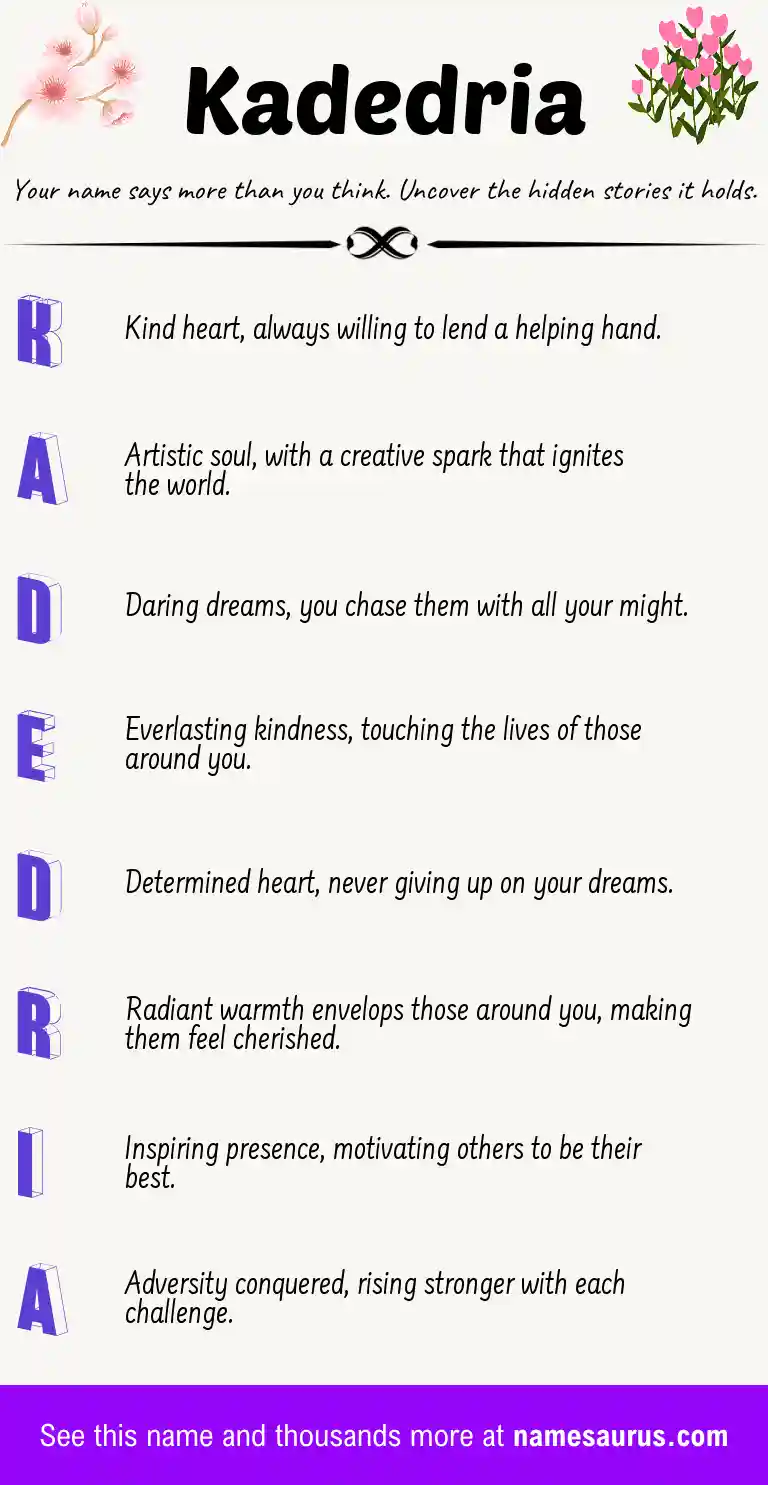 Acrostic poem about Kadedria.