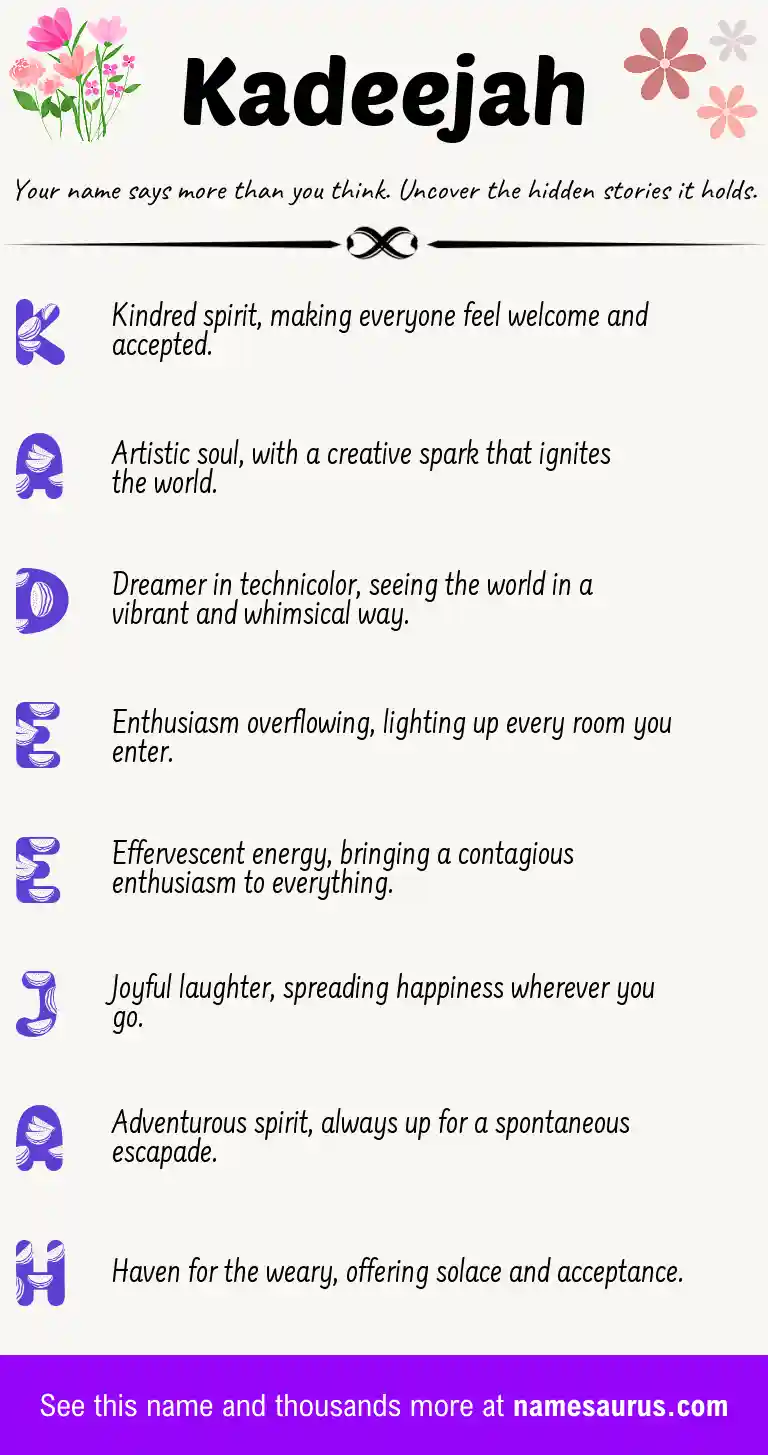 Acrostic poem about Kadeejah.