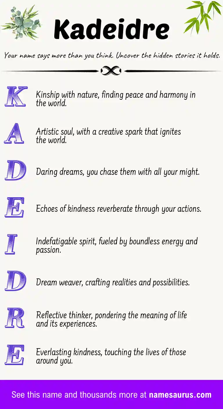 Acrostic poem about Kadeidre.