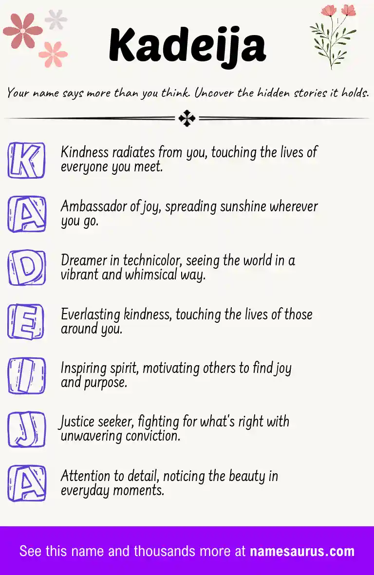 Acrostic poem about Kadeija.