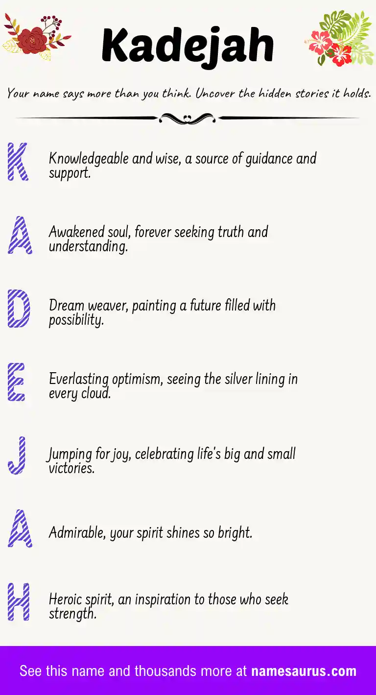 Acrostic poem about Kadejah.