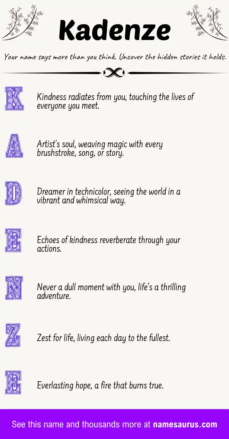 Acrostic poem about Kadenze.