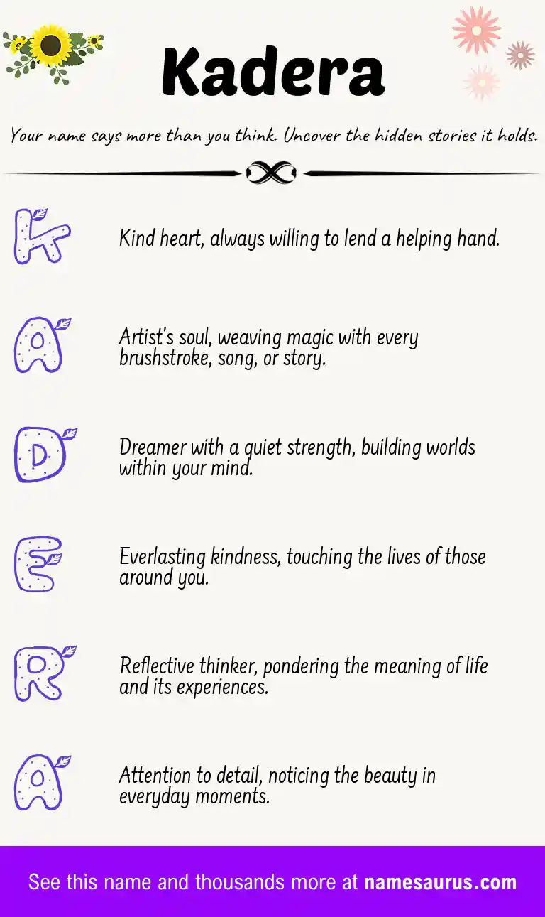 Acrostic poem about Kadera.