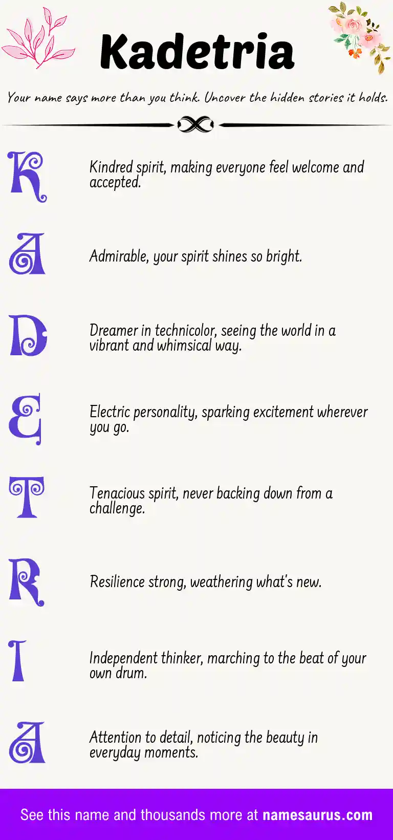 Acrostic poem about Kadetria.