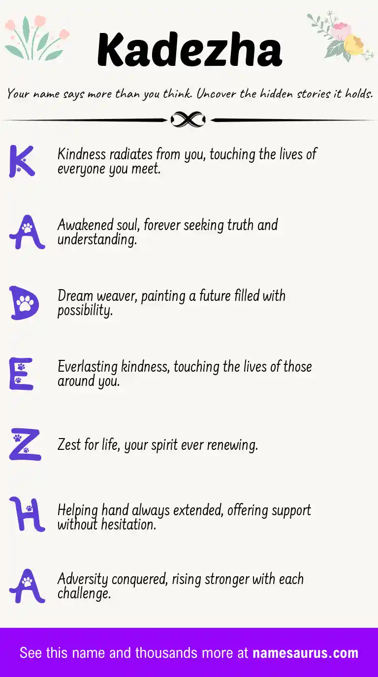 Acrostic poem about Kadezha.