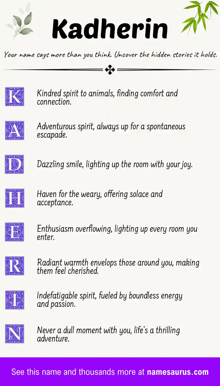 Acrostic poem about Kadherin.