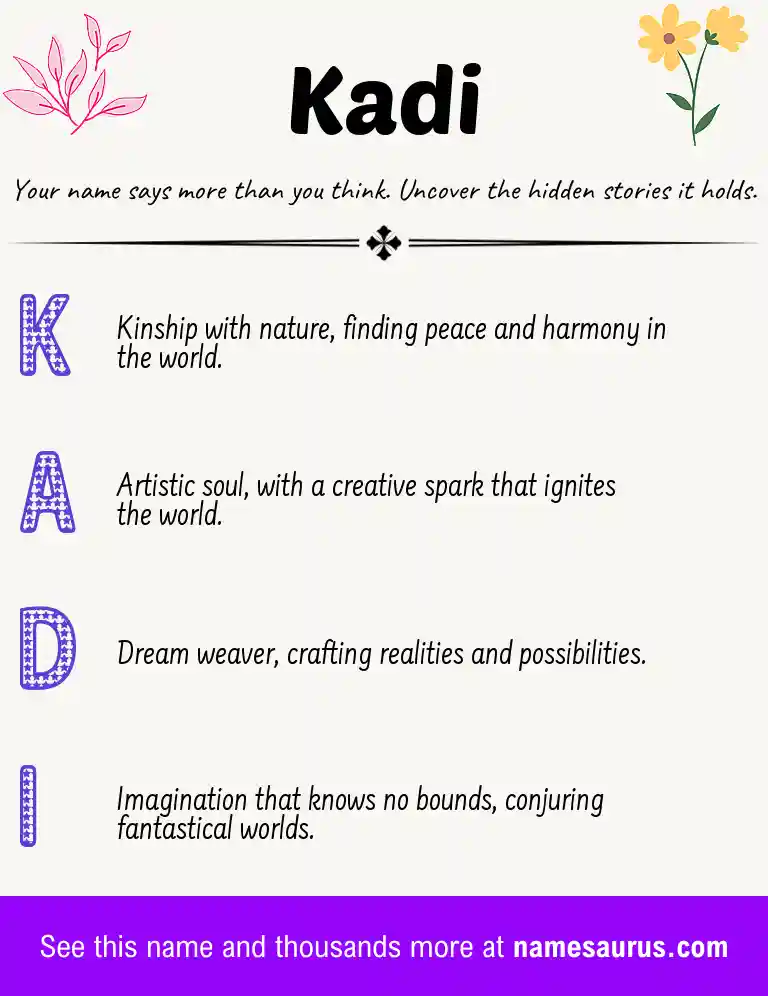 Acrostic poem about Kadi.