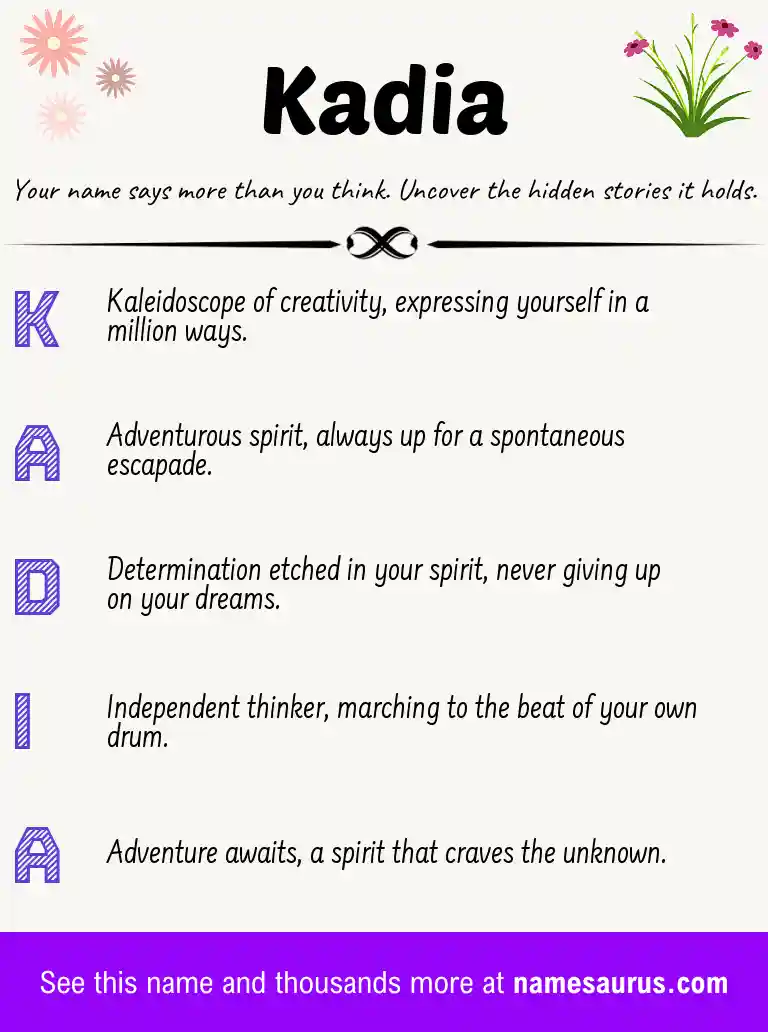 Acrostic poem about Kadia.