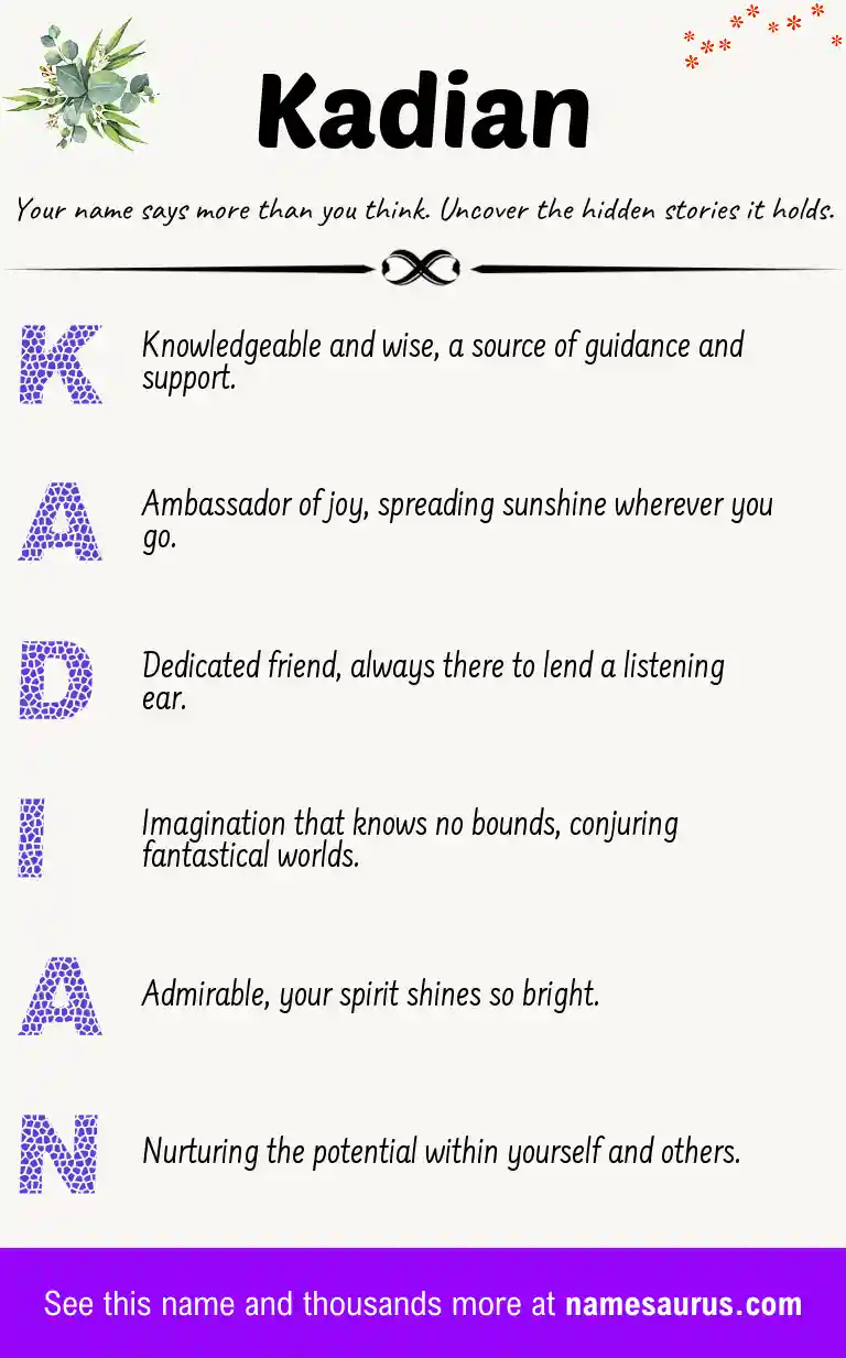 Acrostic poem about Kadian.