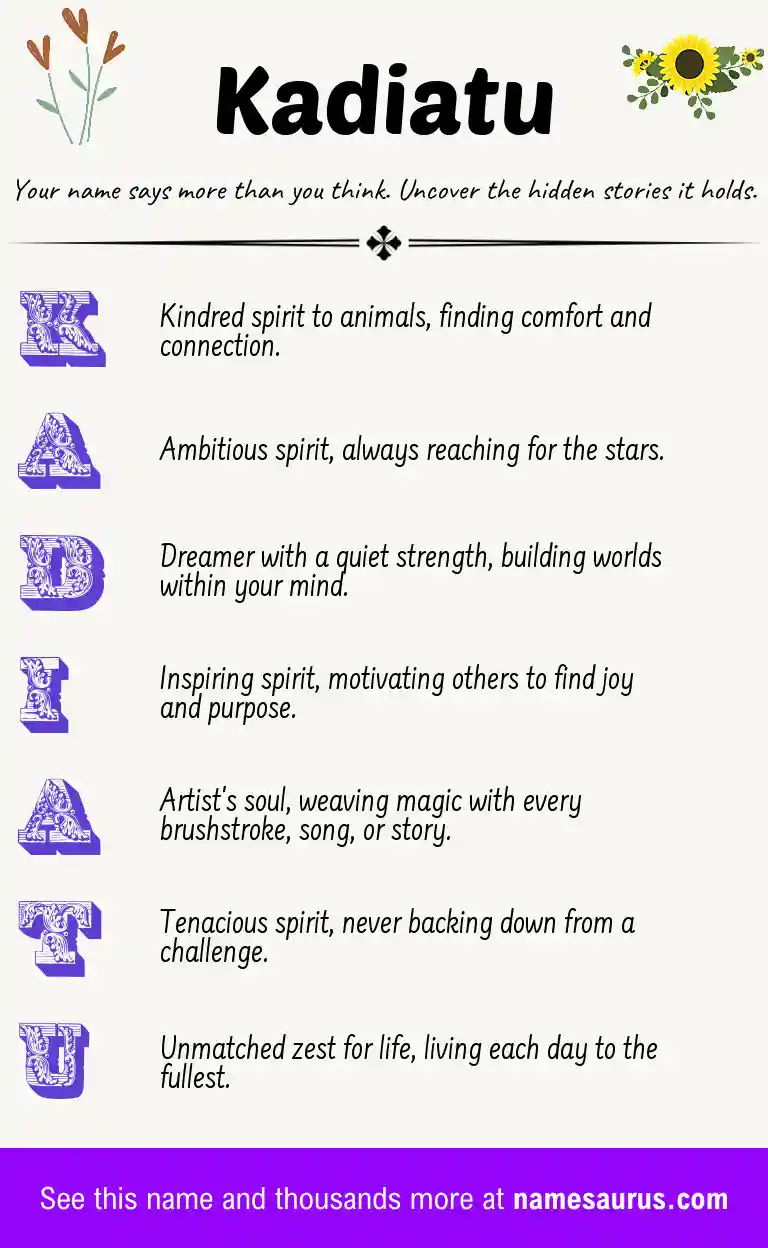 Acrostic poem about Kadiatu.