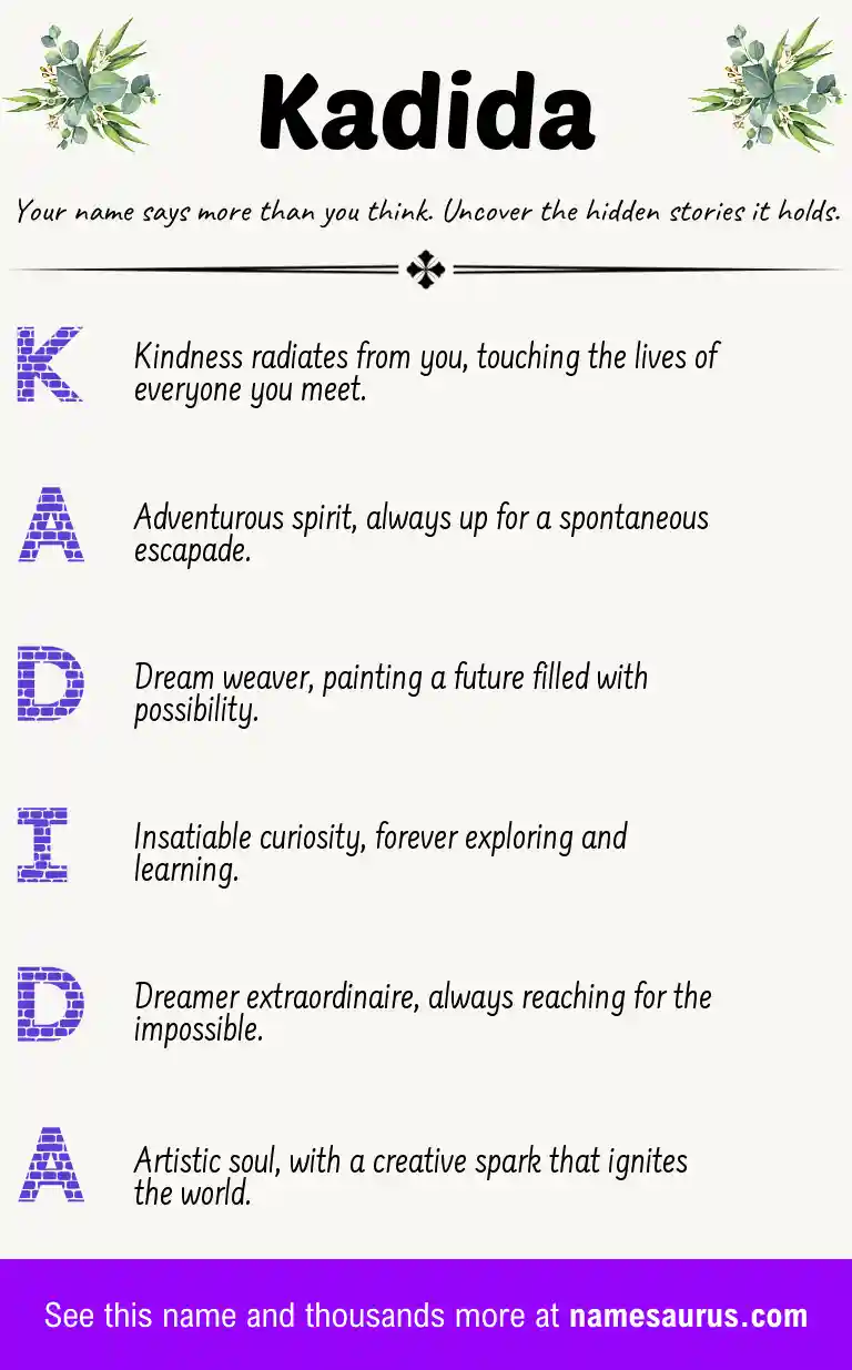Acrostic poem about Kadida.