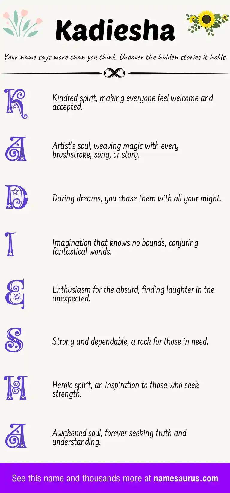 Acrostic poem about Kadiesha.