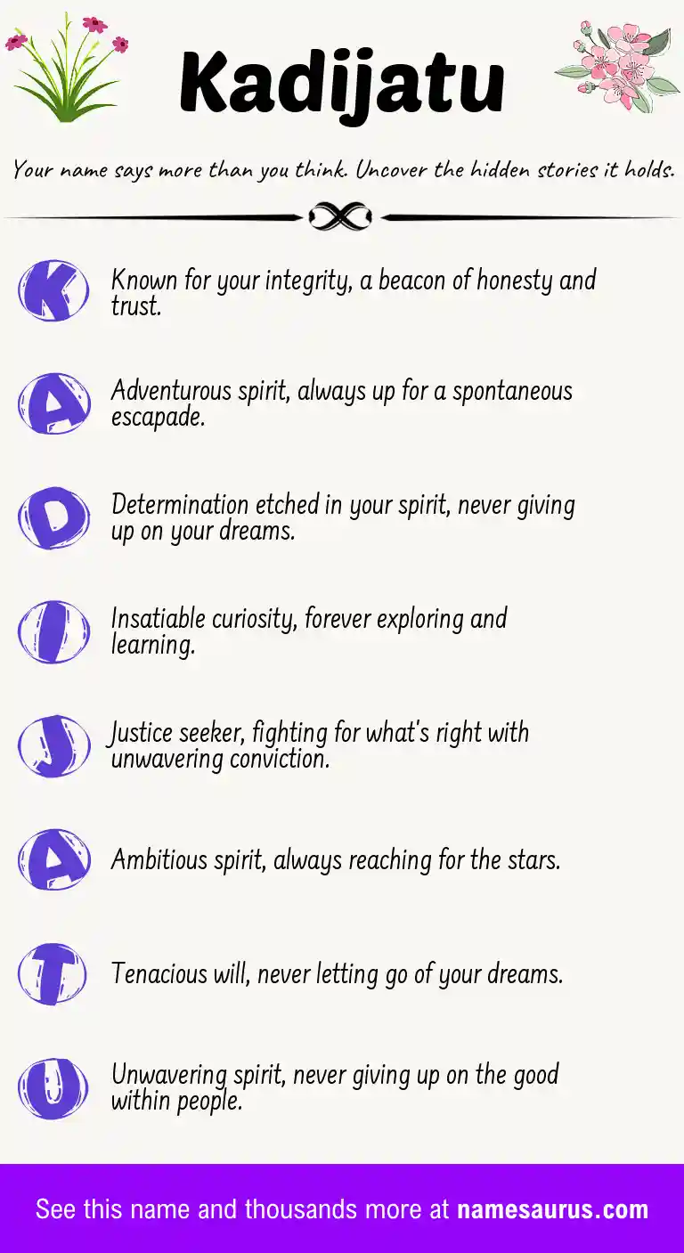Acrostic poem about Kadijatu.