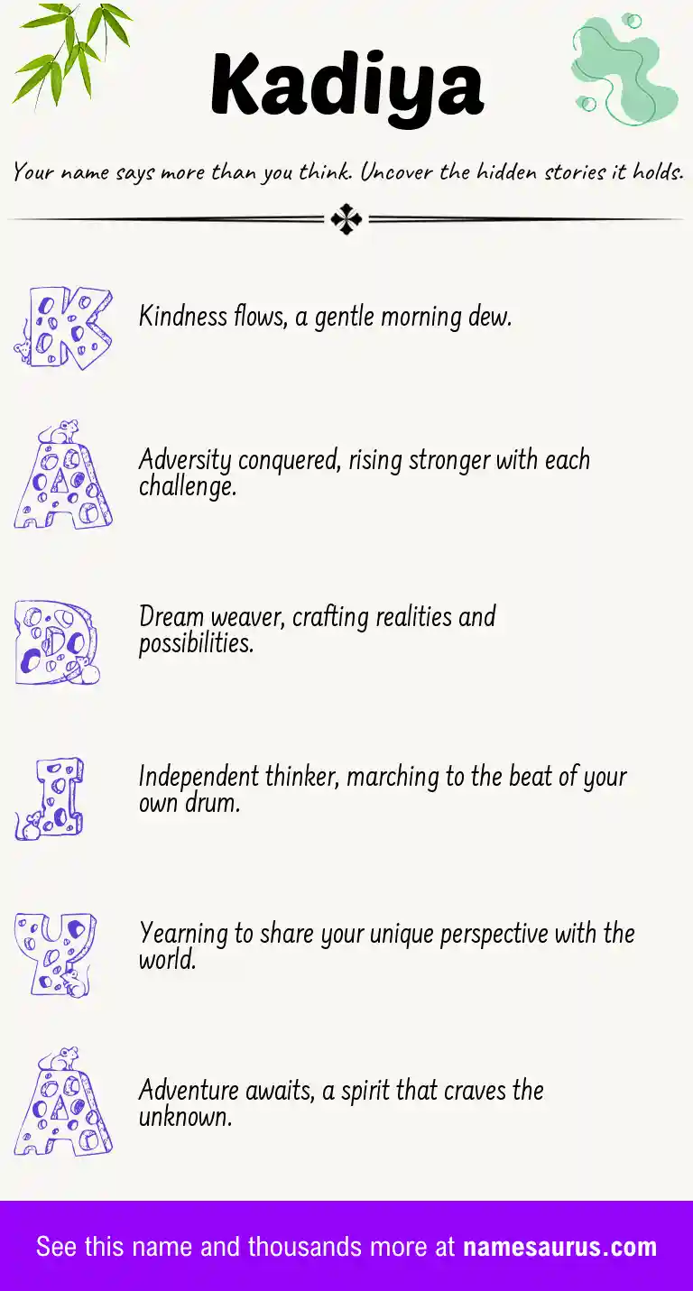 Acrostic poem about Kadiya.