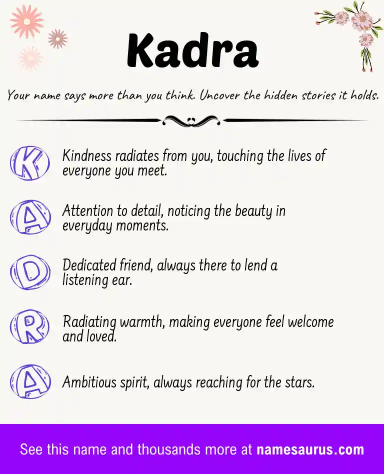 Acrostic poem about Kadra.