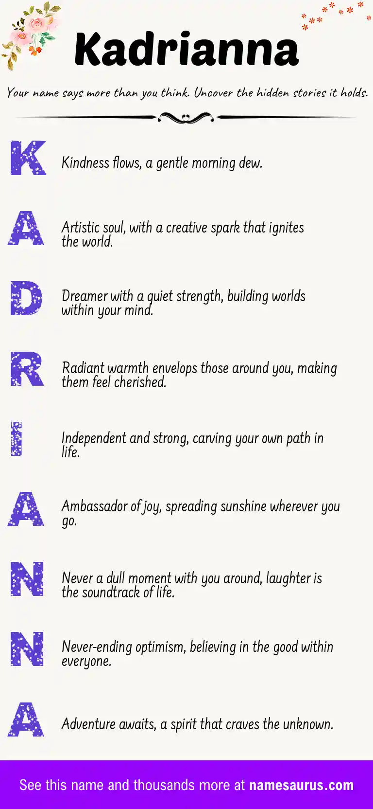 Acrostic poem about Kadrianna.