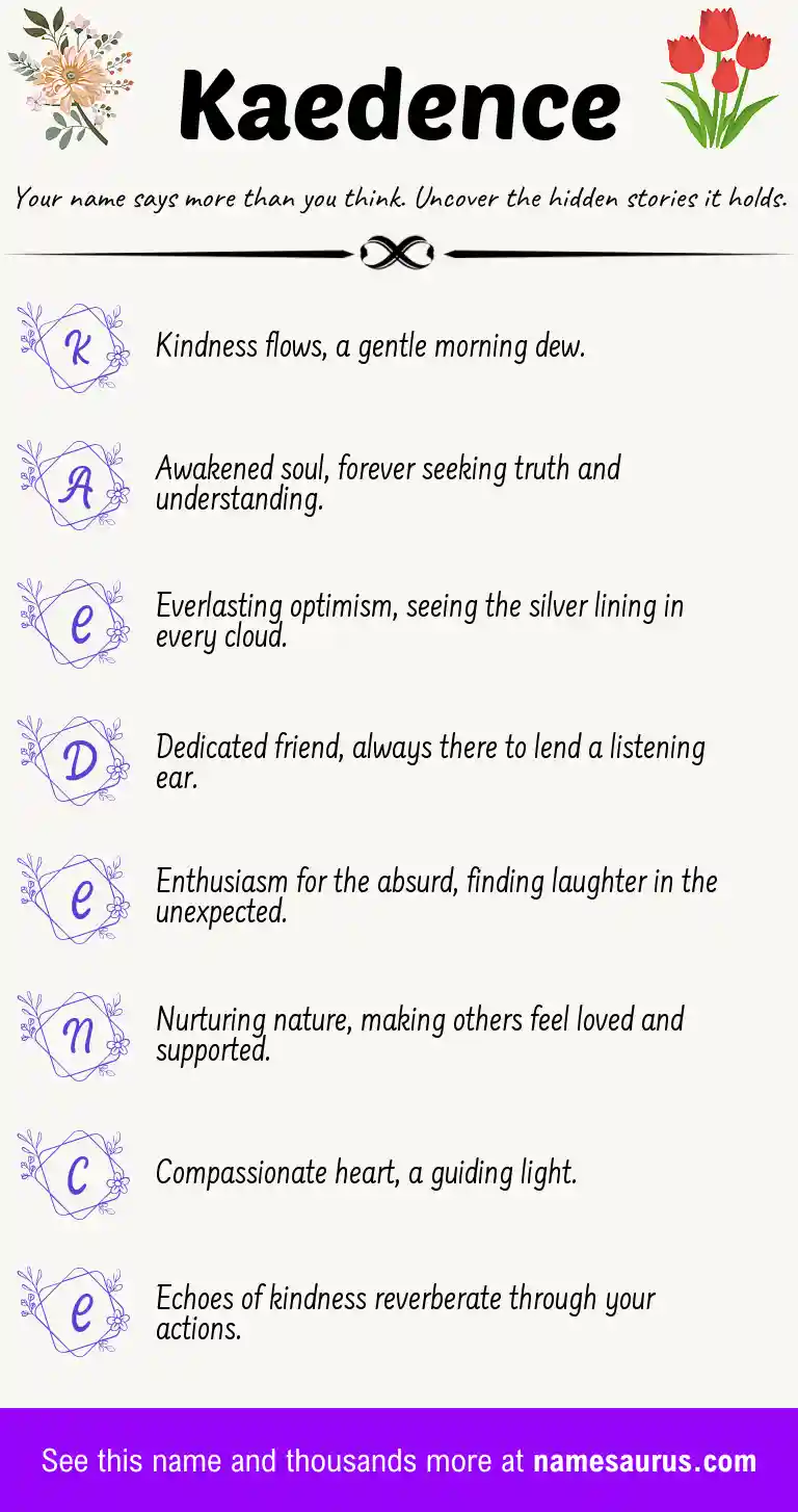 Acrostic poem about Kaedence.
