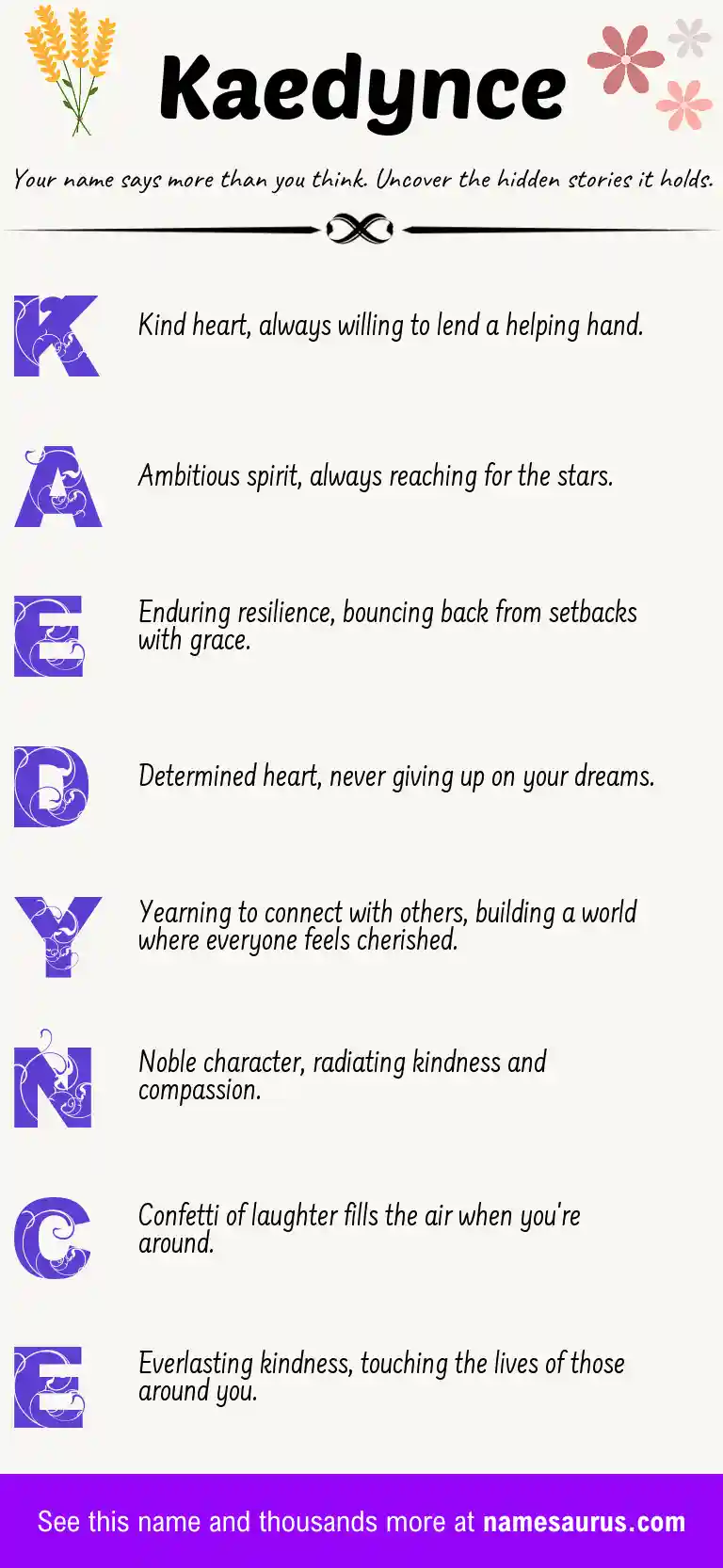 Acrostic poem about Kaedynce.