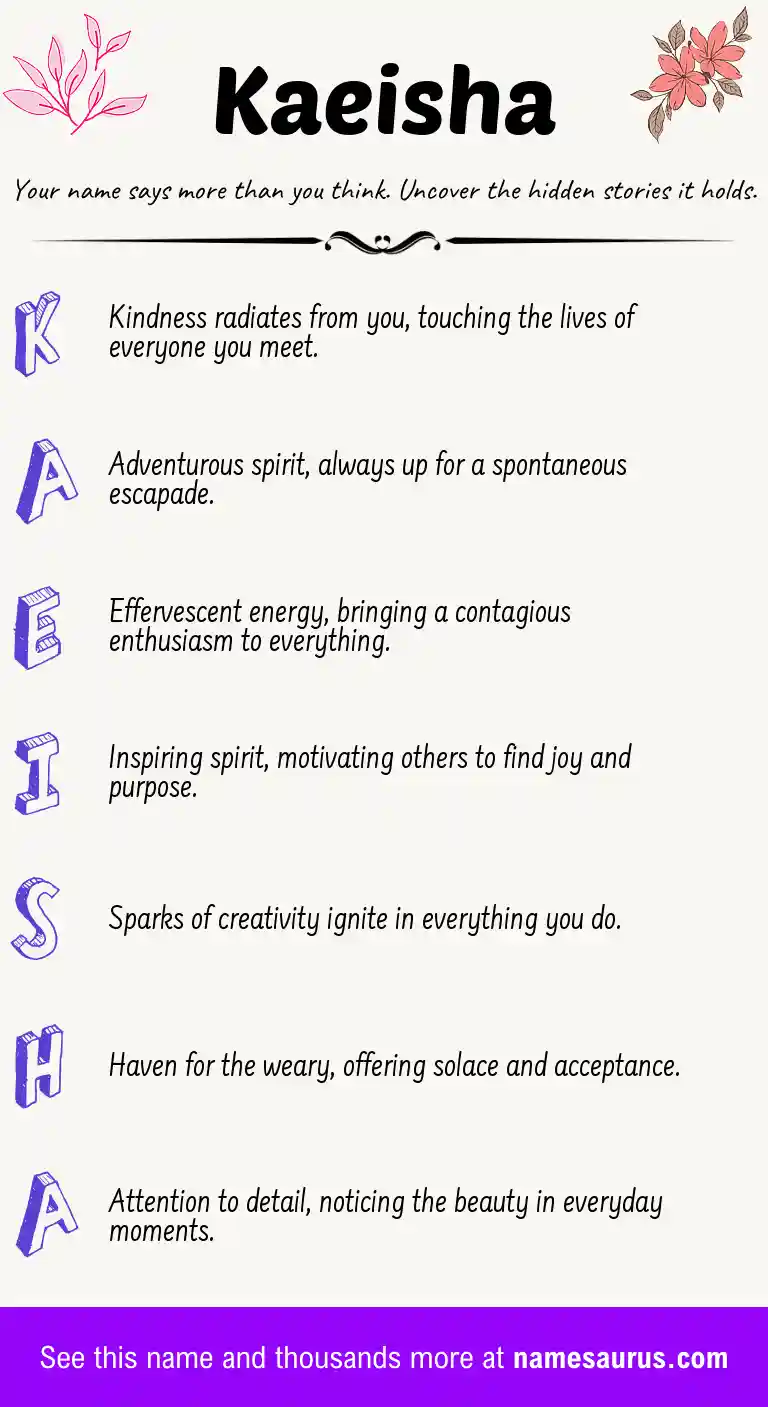 Acrostic poem about Kaeisha.