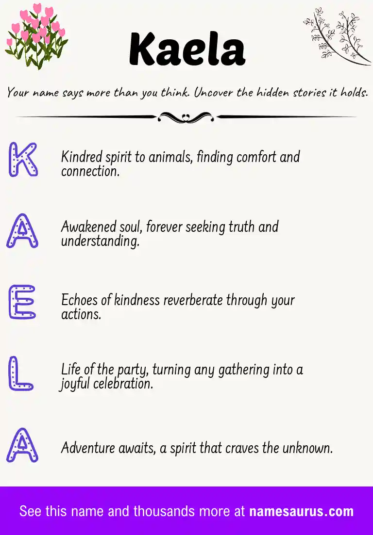 Acrostic poem about Kaela.