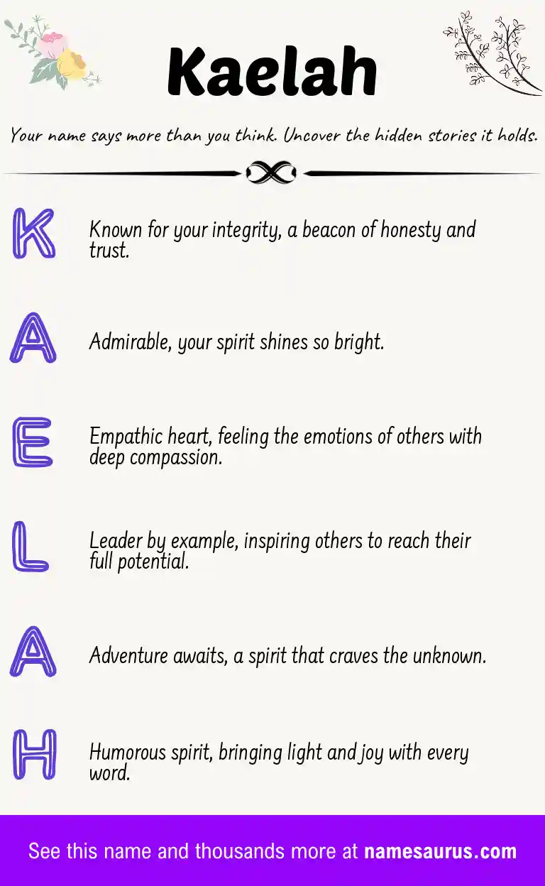 Acrostic poem about Kaelah.