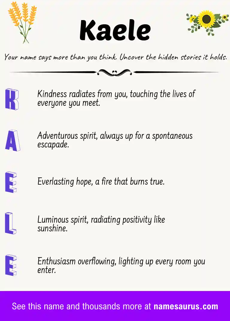 Acrostic poem about Kaele.