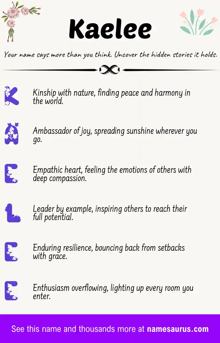 Acrostic poem about Kaelee.