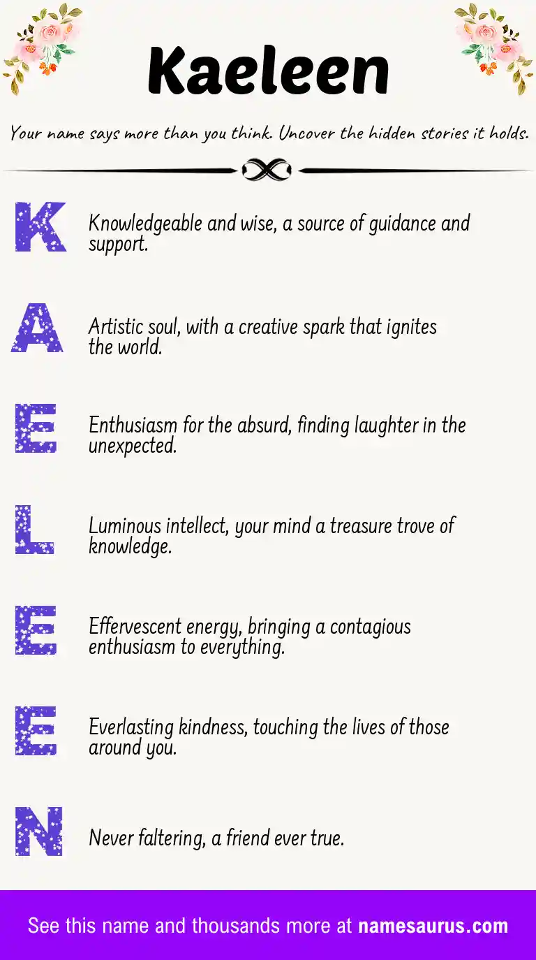 Acrostic poem about Kaeleen.