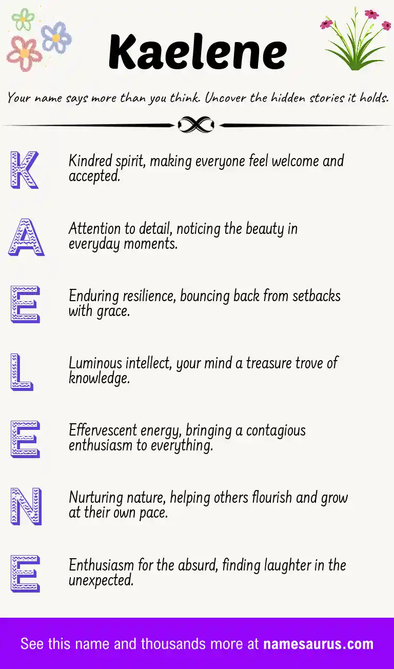 Acrostic poem about Kaelene.