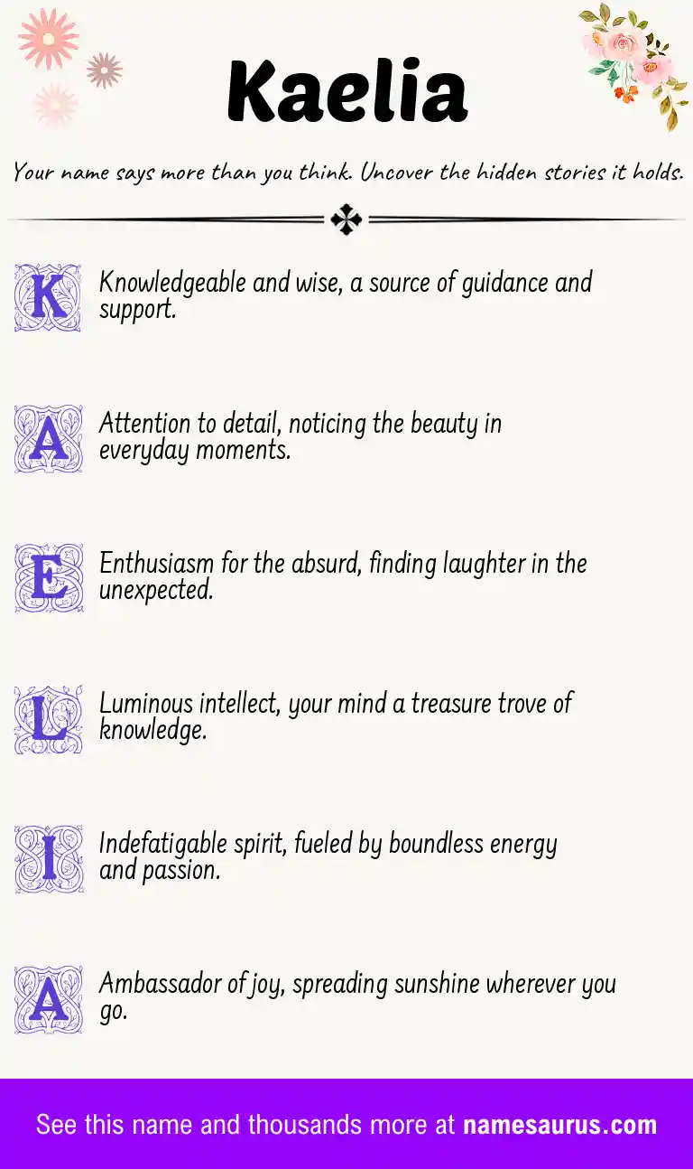 Acrostic poem about Kaelia.