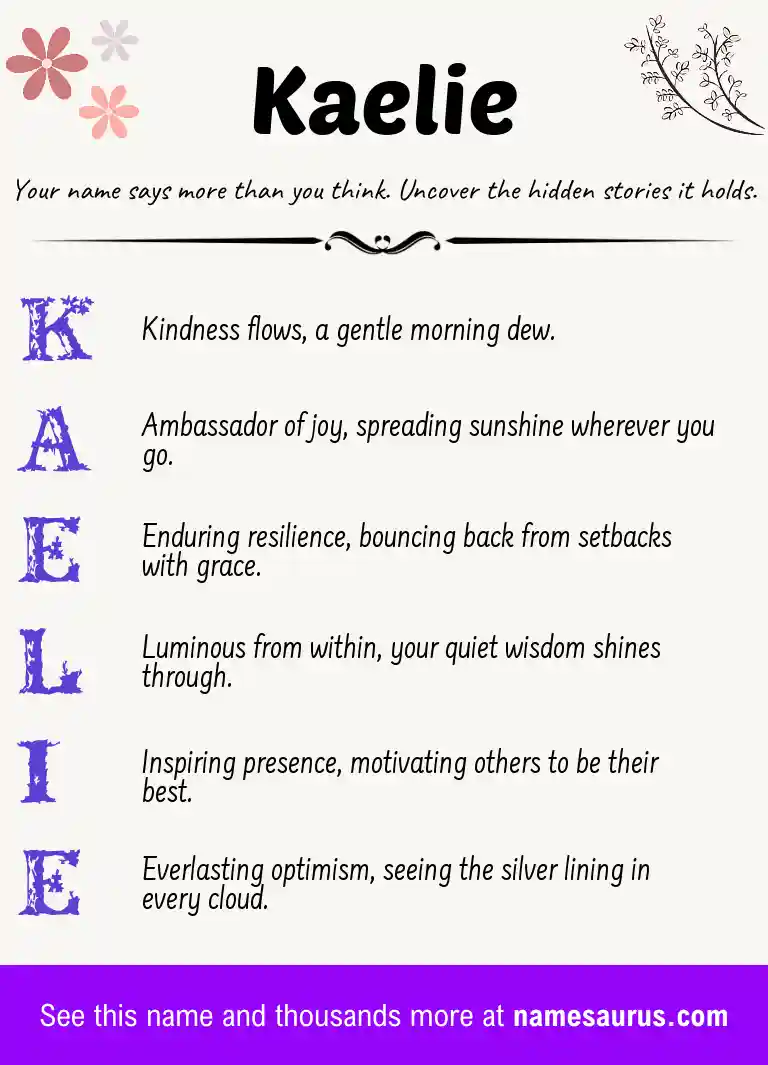 Acrostic poem about Kaelie.