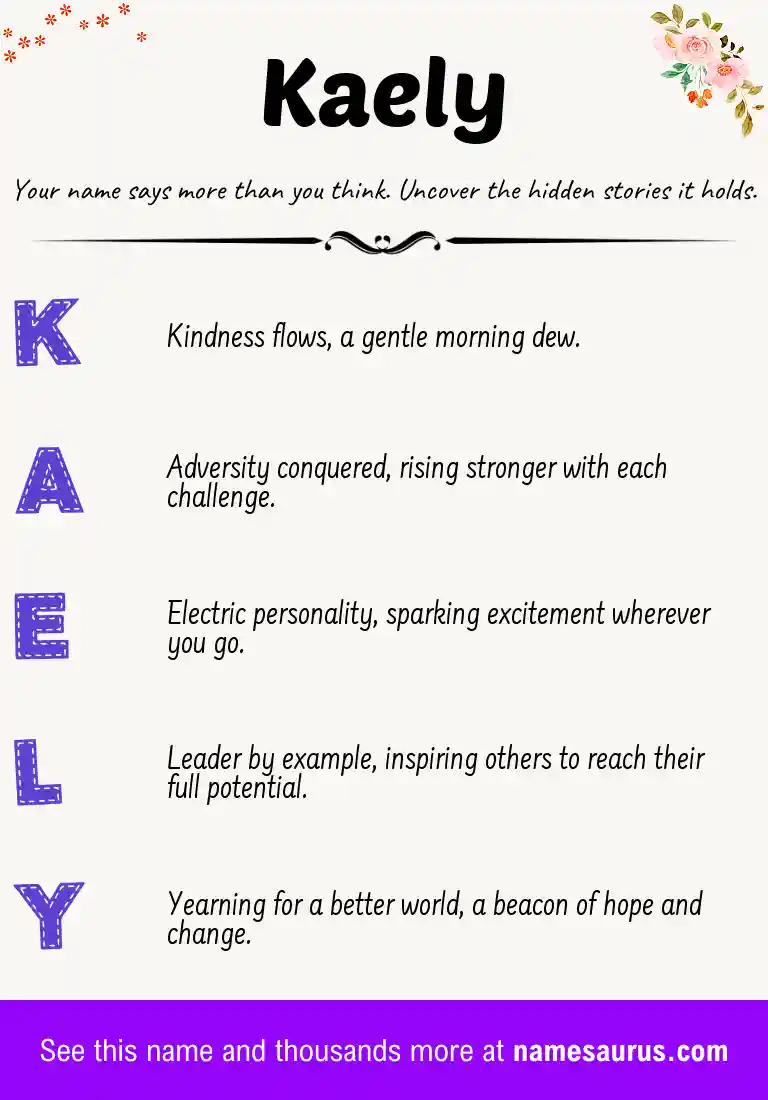 Acrostic poem about Kaely.